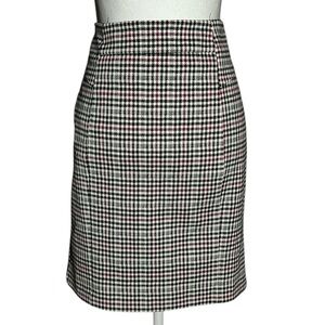 MICHAEL Michael Kors Pencil Skirt Medium Houndstooth Stretch Black Purple Office